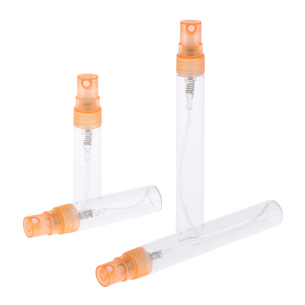 10x Empty 5/10mL Refillable Perfume Bottle Pump Spray Tube Glass Vials 5 ML