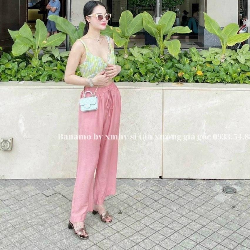 Quần ống rộng đũi lụa nhiều màu cạp chun co giãn dáng suông siêu đẹp thời trang Banamo Fashion sớ đũi nhiều màu 925