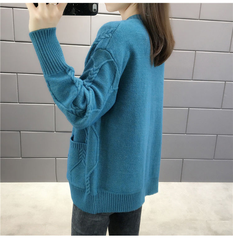 Áo khoác len nữ cardigan dáng nhỡ bigsize from rộng có túi Chất len dày dặn không xù lông