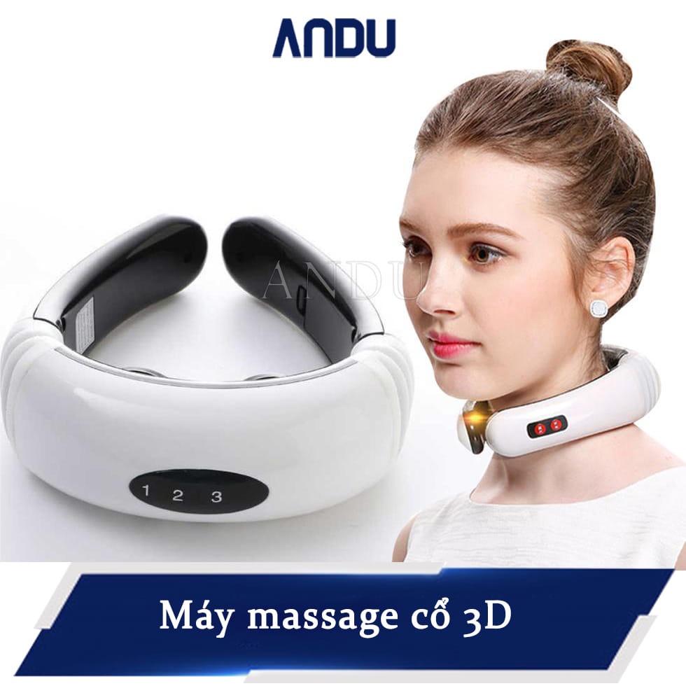 Máy massage Cổ 3D Thế Hệ Mới, Máy massage vật lí trị liệu cao cấp Đẩy lùi đau nhức vai gáy, đau lưng, mỏi cổ