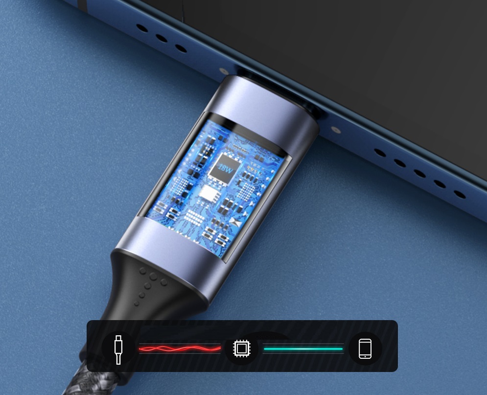 Hình ảnh Bộ Cục sạc và Dây Cáp Sạc Có Màn hình hiển thị điện áp dùng cho IOS/Android Chuẩn MFi PowerLine Viniel IP14SC - Hàng Chính Hãng