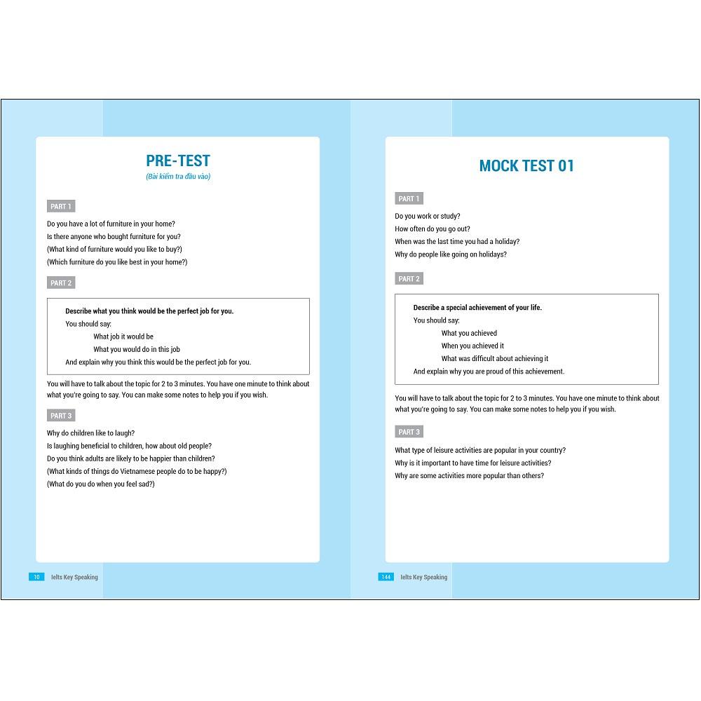 Sách - Công thức học nhanh IELTS SpeaKing Part 1,2,3