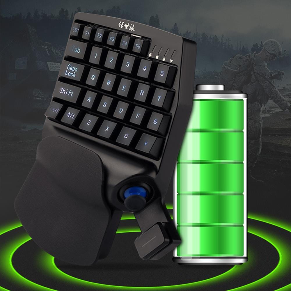 Bàn phím cơ 1 tay kiêm bộ chuyển đổi game Chơi Pubg PSB-P1 Có cần gạt Analog Chế độ ghìm tâm Kết nối Bluetooth - Hàng Chính Hãng