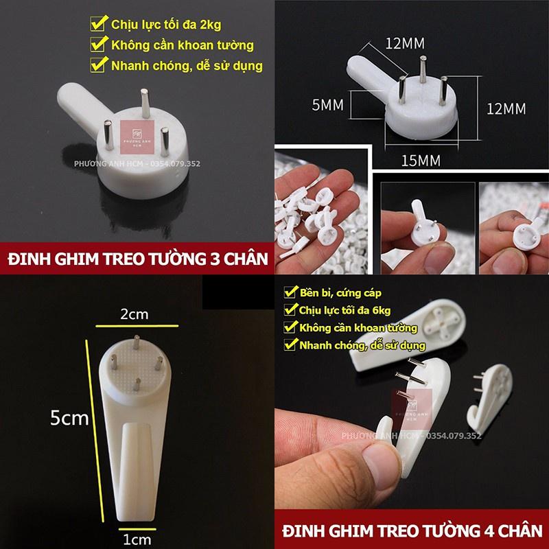 Đinh 3 Chân 4 Chân Đóng Tường Không Khoan Treo Ảnh Vật Dụng Tiện Ích