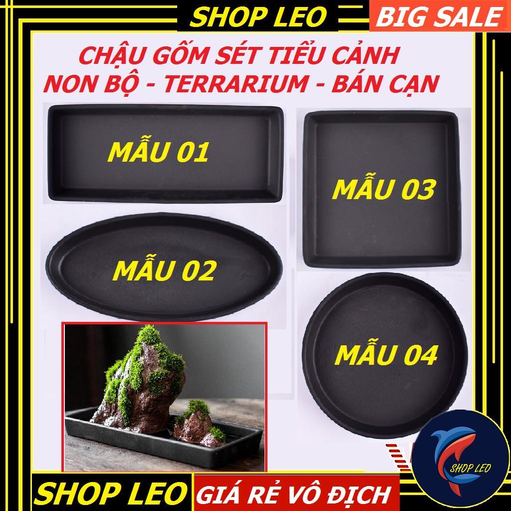 Chậu gốm set Tiểu cảnh - Set bán cạn - - Đá thấm thủy set rêu - Cấy rêu - Trang trí non bộ - Tiểu cảnh