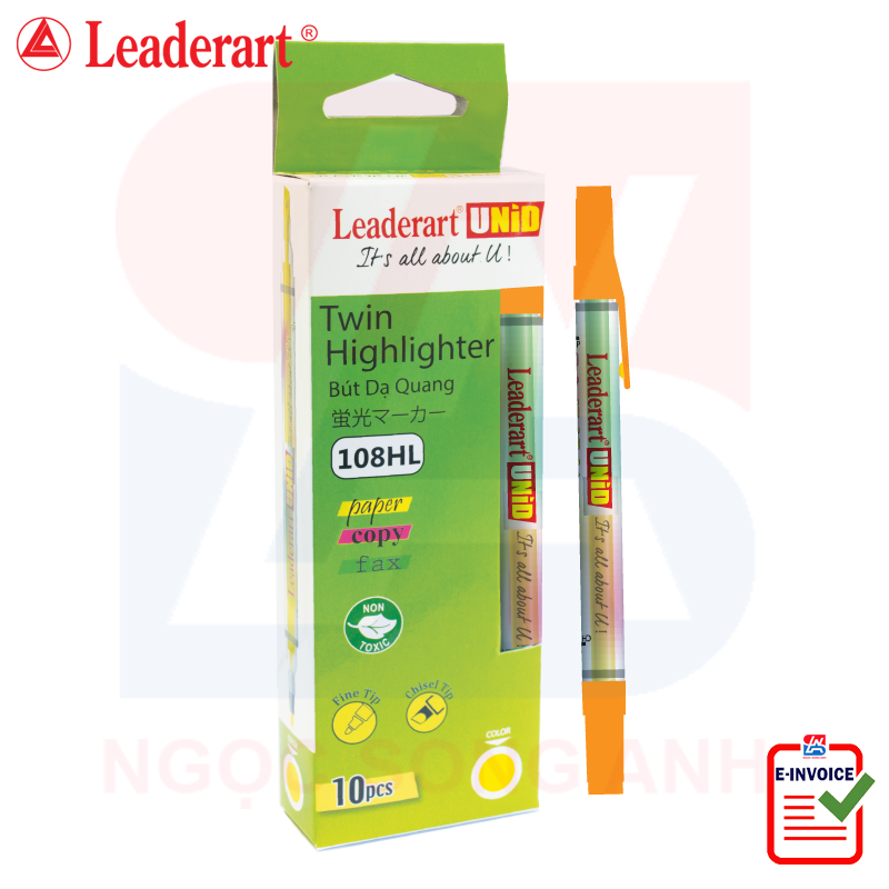 5 chiếc Bút dạ quang 2 đầu Leaderart 108HL