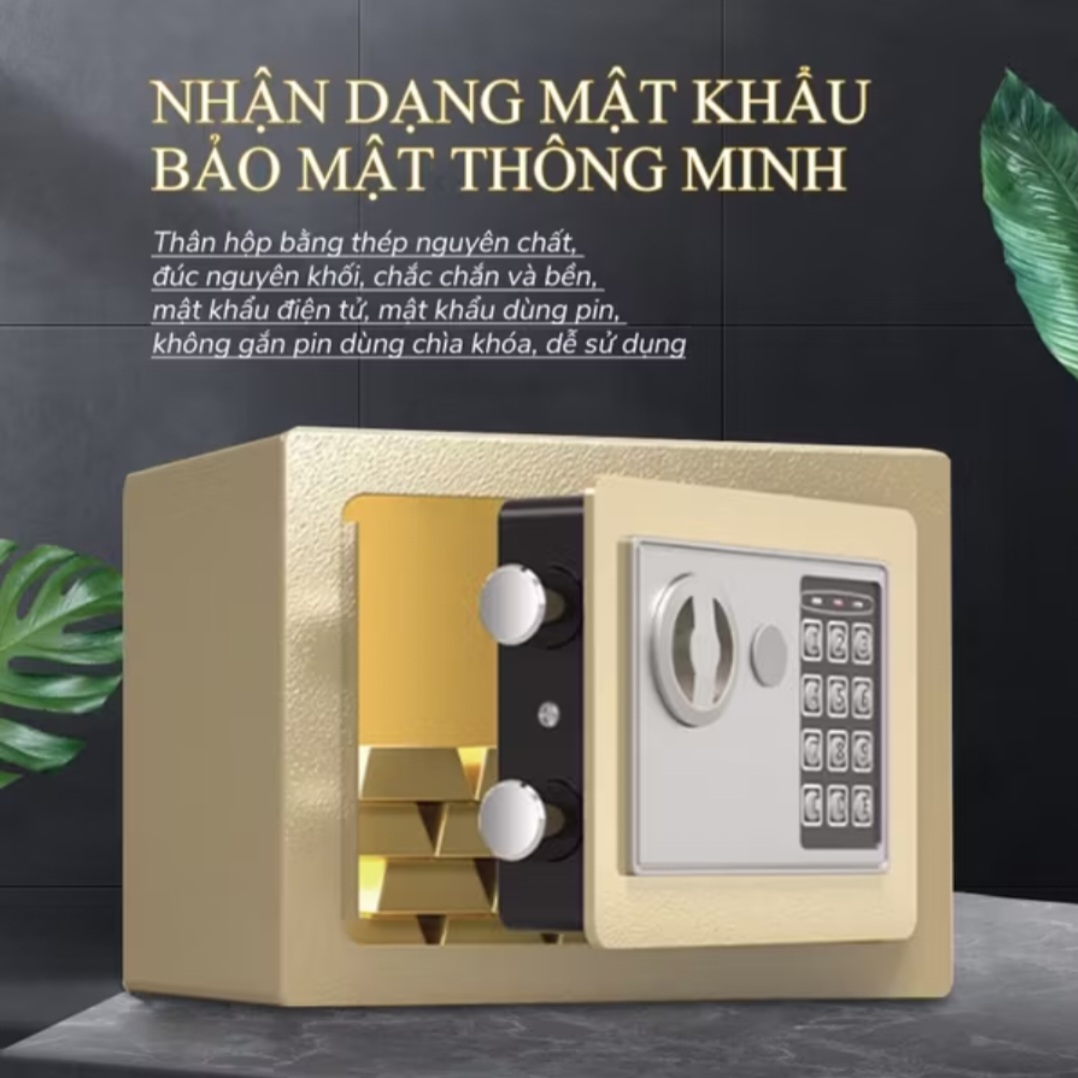 1 CÁI KÉT SẮT ĐIỆN TỬ MINI CÓ KHE BỎ TIỀN MẬT KHẨU CAO AN TOÀN CHO MỌI NHÀ