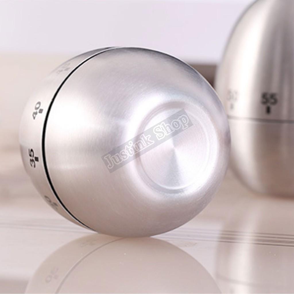 Đồng Hồ Hẹn Giờ Cơ Học Hình Quả Trứng Vỏ Inox Phù Hợp Với Nhiều Công Việc
