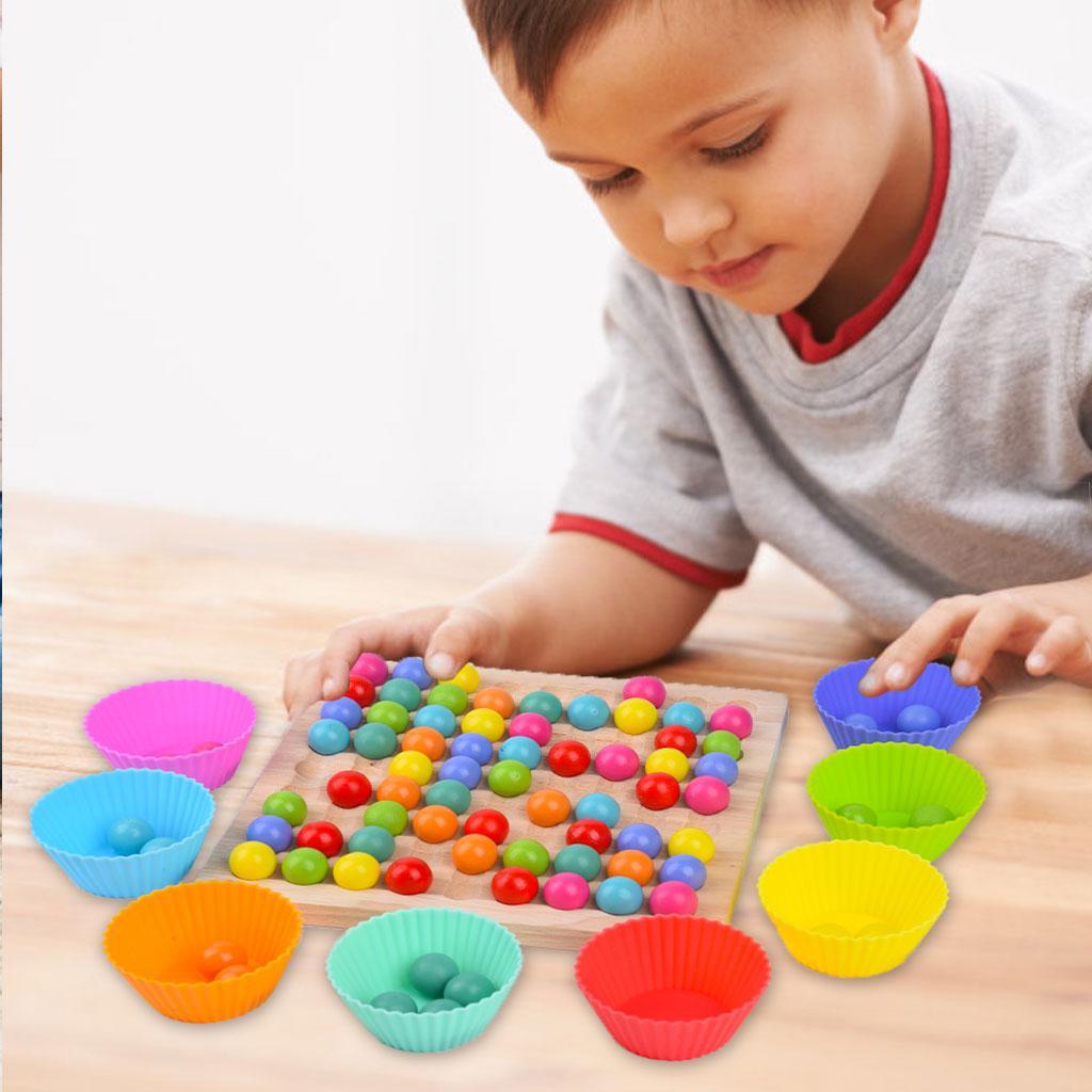 Colorful Wooden Beads Game for Toddler Multiplayer PK Math Learning