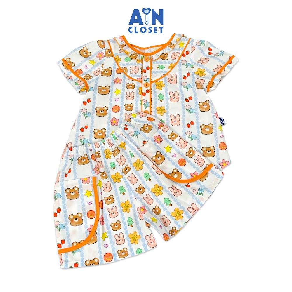 Bộ quần áo Ngắn bé họa tiết Thông Cam cotton - AICDBGGPSEPF - AIN Closet