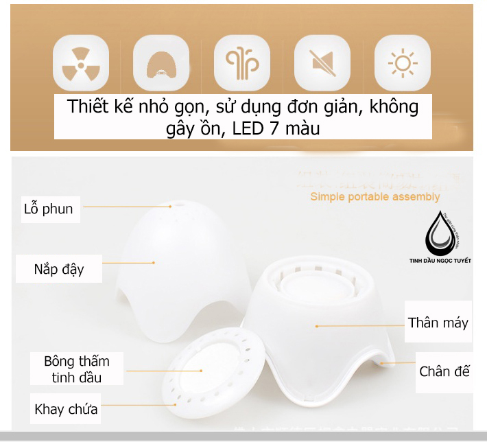 Máy khuếch tán tinh dầu có pin sạc Ngọc Tuyết MP pin