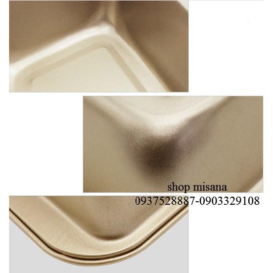 Khuôn nhôm chữ nhật chống dính vàng 25x13cm