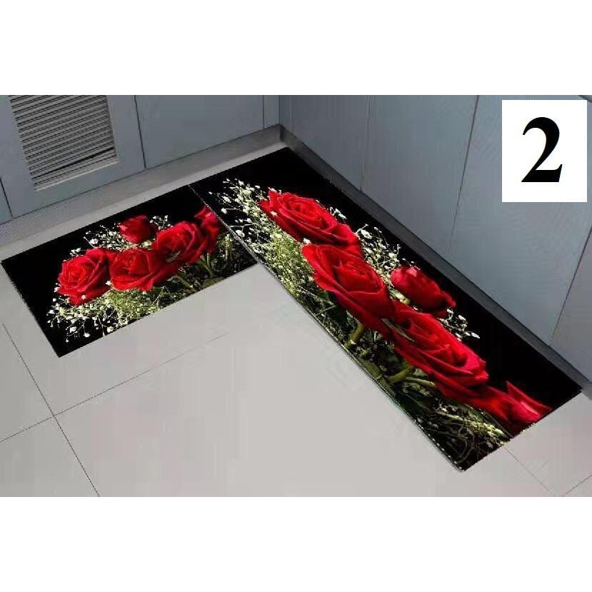 Bộ 2 miếng thảm bếp 3D chống trơn trượt - Kích thước 120x40 và 60x40cm