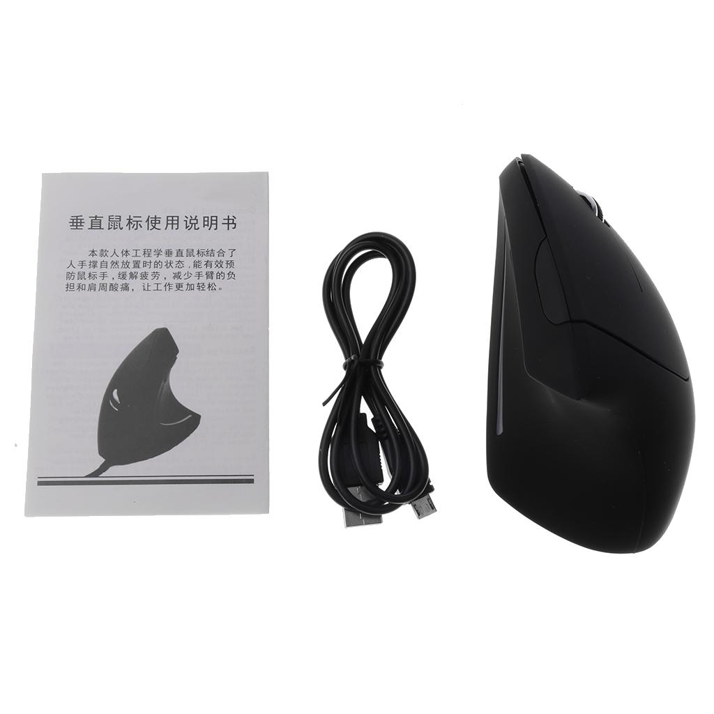 6D 2.4GHz Wireless Mouse Rechargeable Vertical Ergonomic Mice for Laptop PC