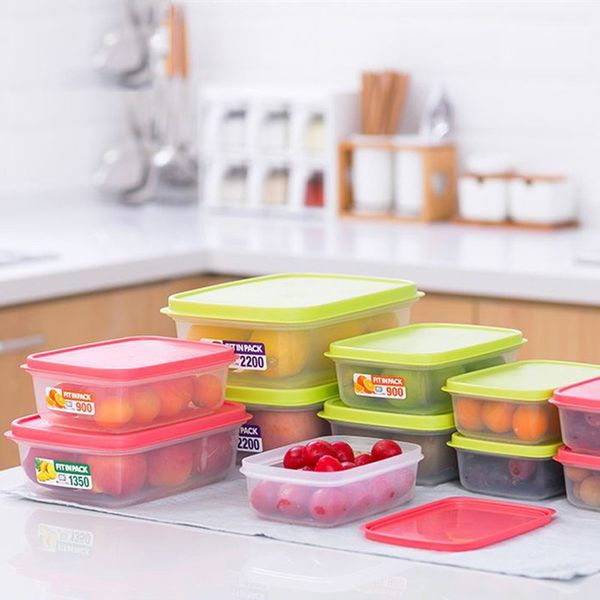 Combo 2 hộp nhựa đựng thực phẩm Fitin Pack nắp dẻo 900ml nội địa Nhật Bản