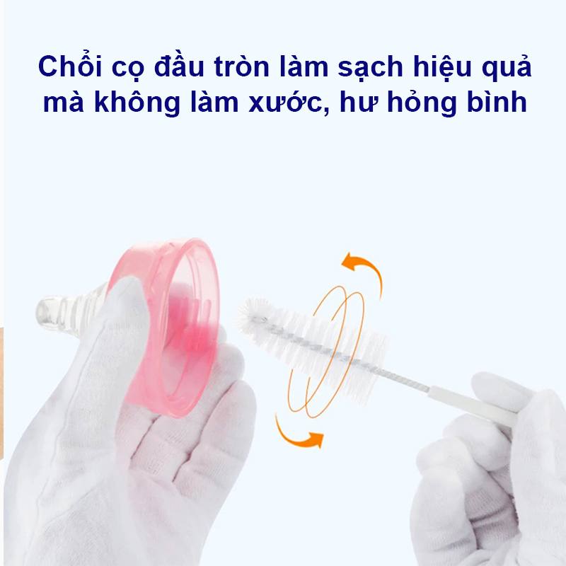 Bộ cọ bình sữa, Cọ rửa bình sữa 5 chi tiết xoay 360 độ siêu tiện lợi – SSS023