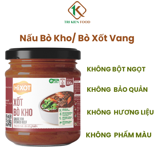 [VEGAN] XỐT BÒ KHO HiXOT hũ 220Gram, nấu bò kho, bò xốt vang, CHAY MẶN ĐỀU DÙNG ĐƯỢC