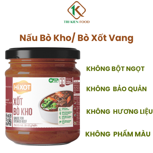 XỐT BÒ KHO HiXOT hũ 220Gram, nấu bò kho, bò xốt vang, CHAY MẶN ĐỀU DÙNG ĐƯỢC