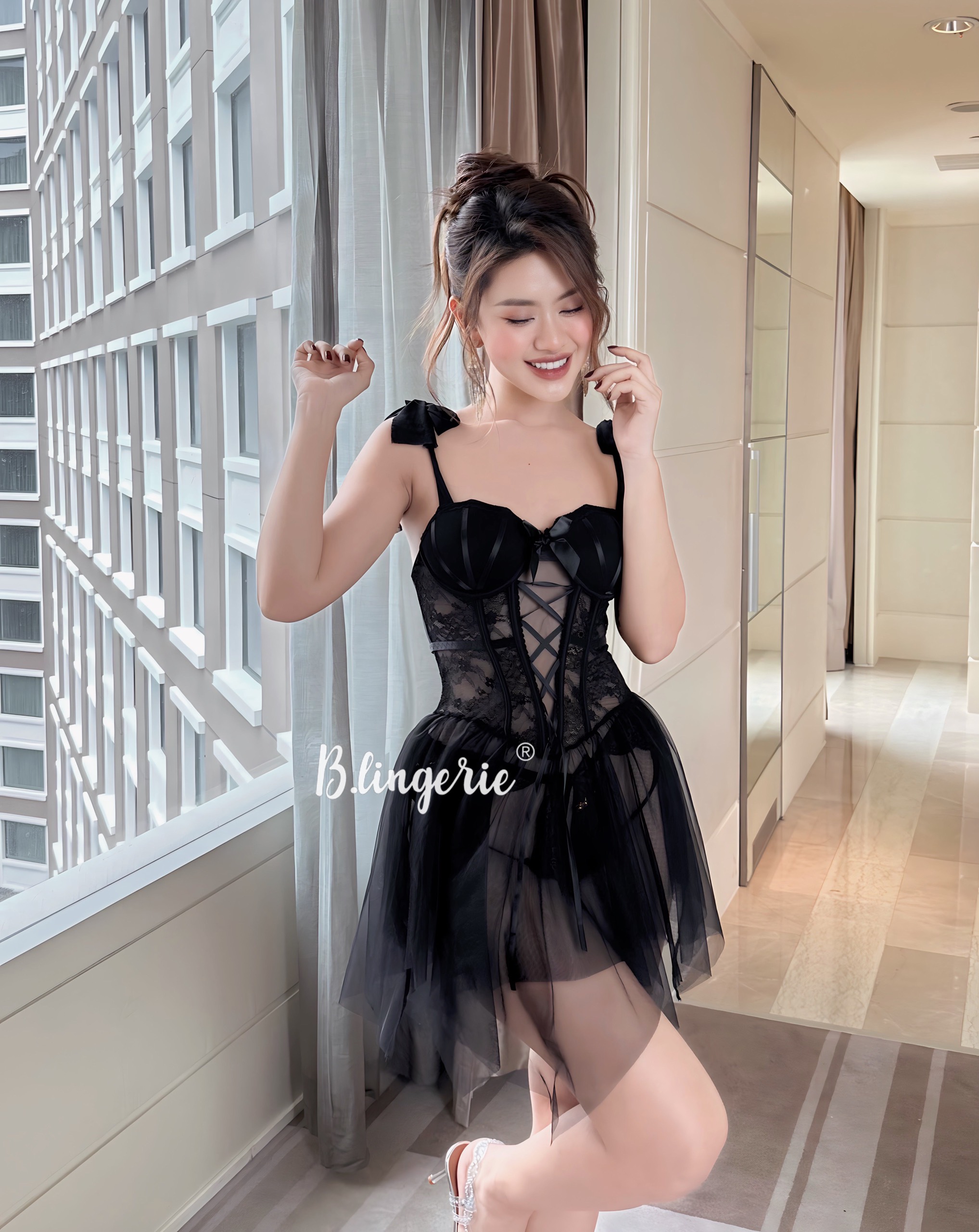 Váy Ngủ Nữ Phối Ren - B.Lingerie