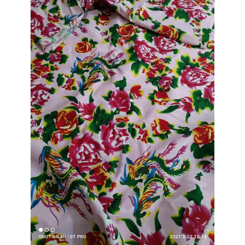 Vải chăn con công các màu chất liệu cotton 100% khổ vải 1m6