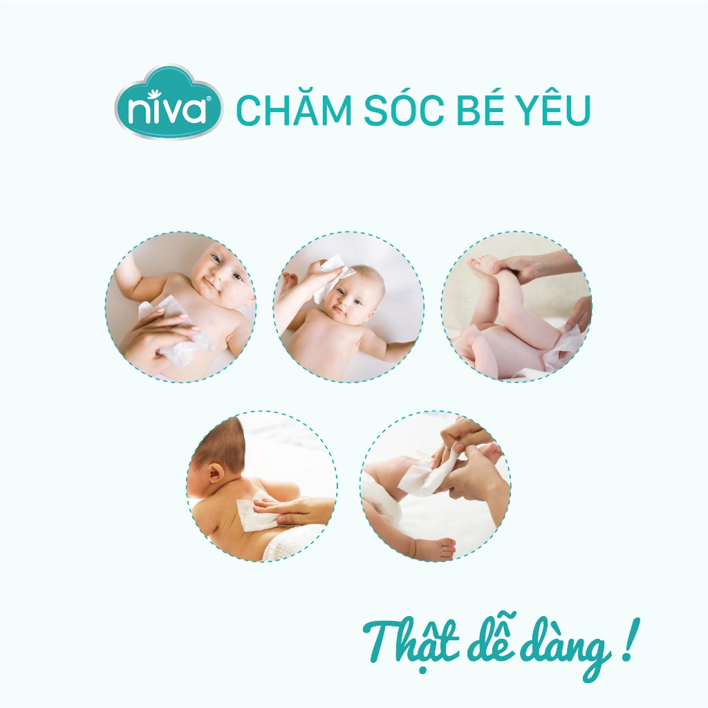 Khăn Ướt Niva Baby 80 Tờ NB1 Đa Năng, Tiện Dụng, Diệt Khuẩn, An Toàn Cho Trẻ Sơ Sinh Phụ Nữ Mang Thai
