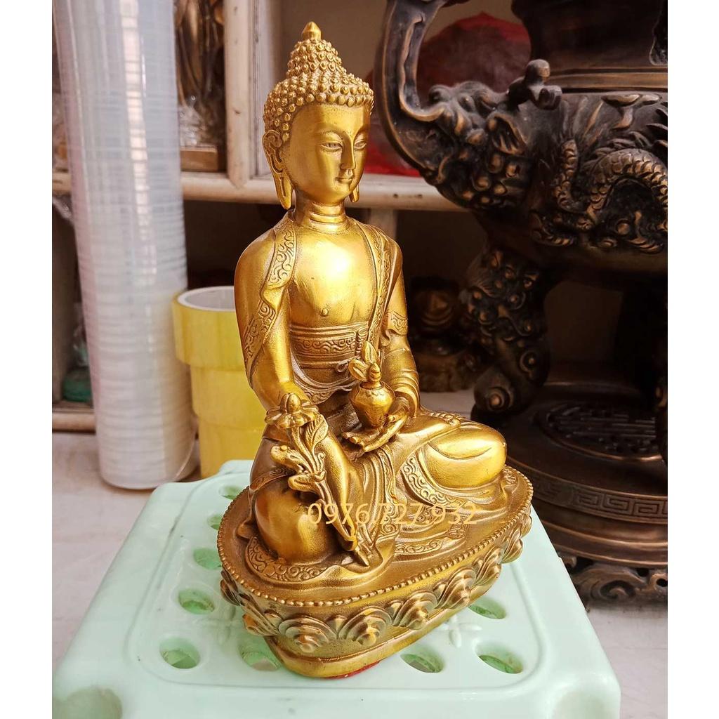 Tượng phật dược sư bằng đồng cao 21cm, tượng phật dược sư