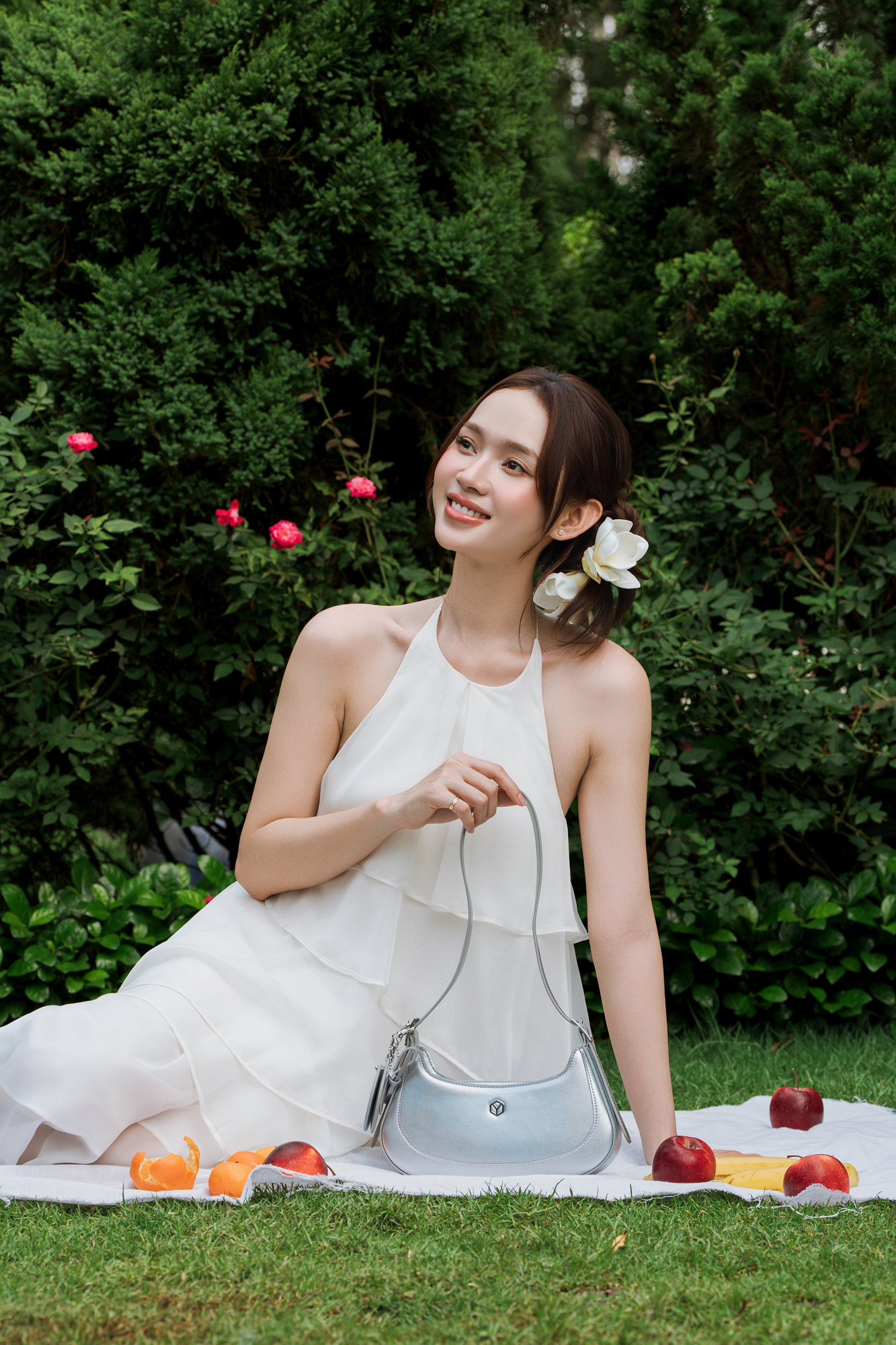 Túi Yuumy ( Thời trang nữ phối gương tròn và nơ xinh xắn - Túi đeo vai da Glossy YN345 )