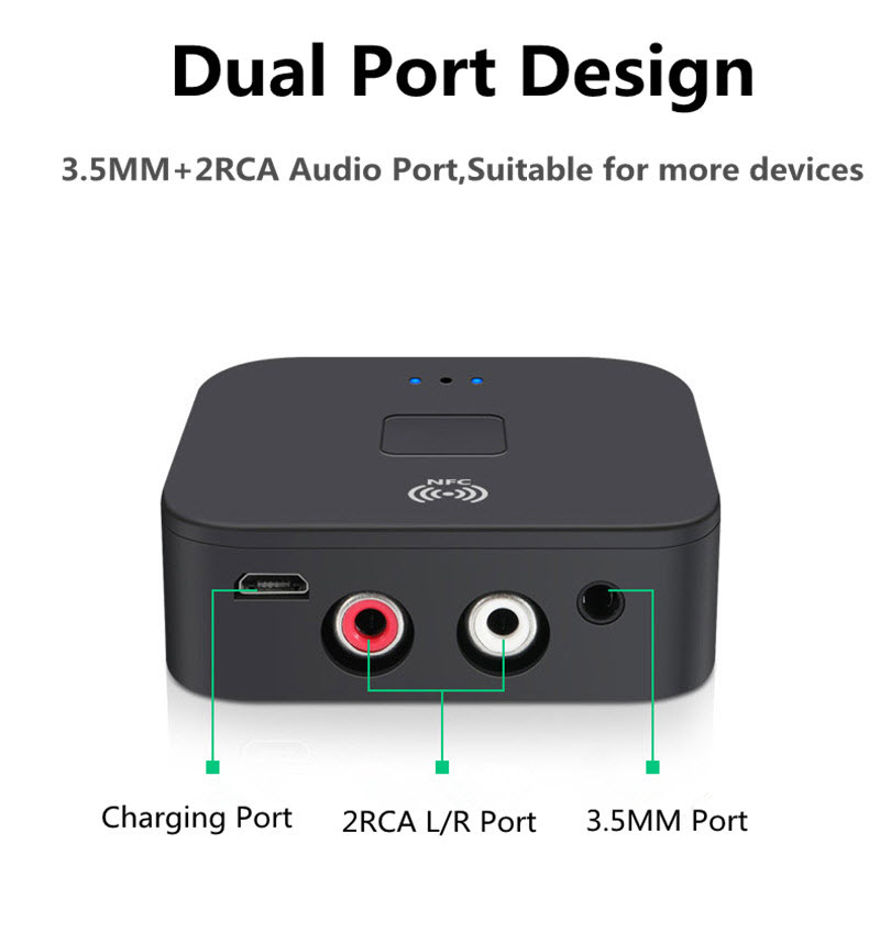 Bộ Thu Tín HIệu Âm Thanh BLS-B11 Bluetooth 5.0 Tích Hợp NFC Có Hỗ Trợ APTx Cổng AV, 3.5mm AnZ