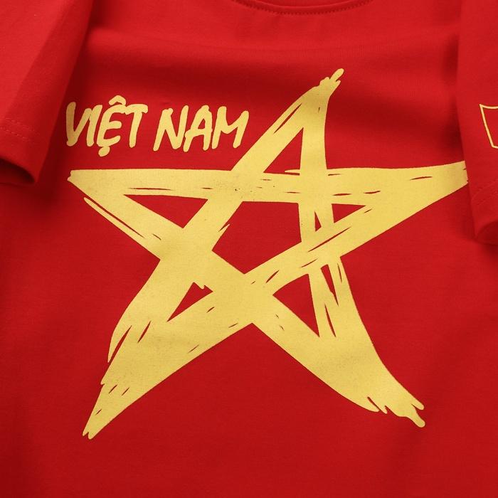 Áo cờ đỏ sao vàng Việt Nam chất cotton 100% mềm mỏng co giãn 4 chiều thấm hút mồ hôi