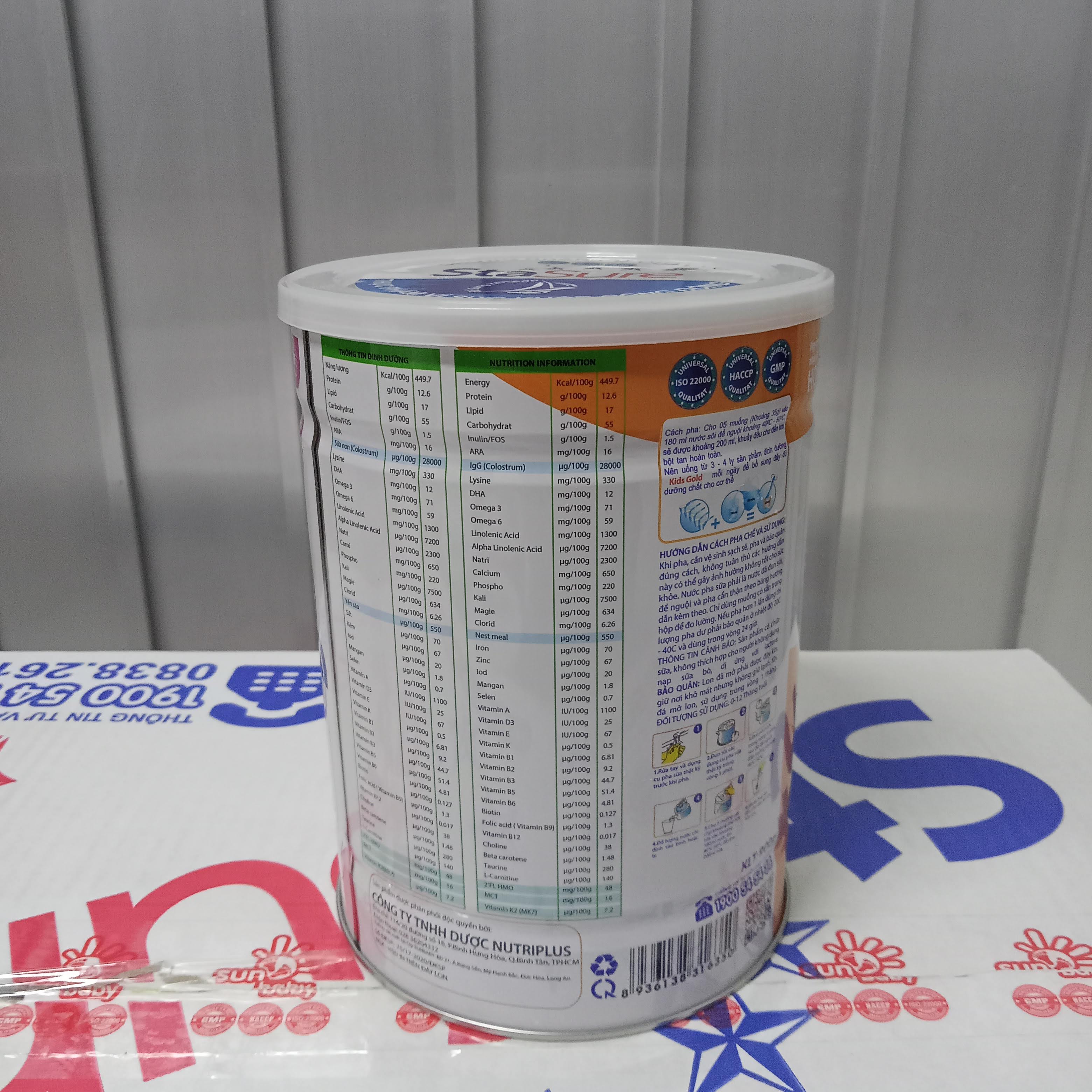 Sữa Bột KIDS GOLD_STASURE Hỗ Trợ Tiêu Hóa, Tăng cường hệ miễn dịch bổ sung sữa non giàu kháng thể Cho bé _Nutriplus_KGS234