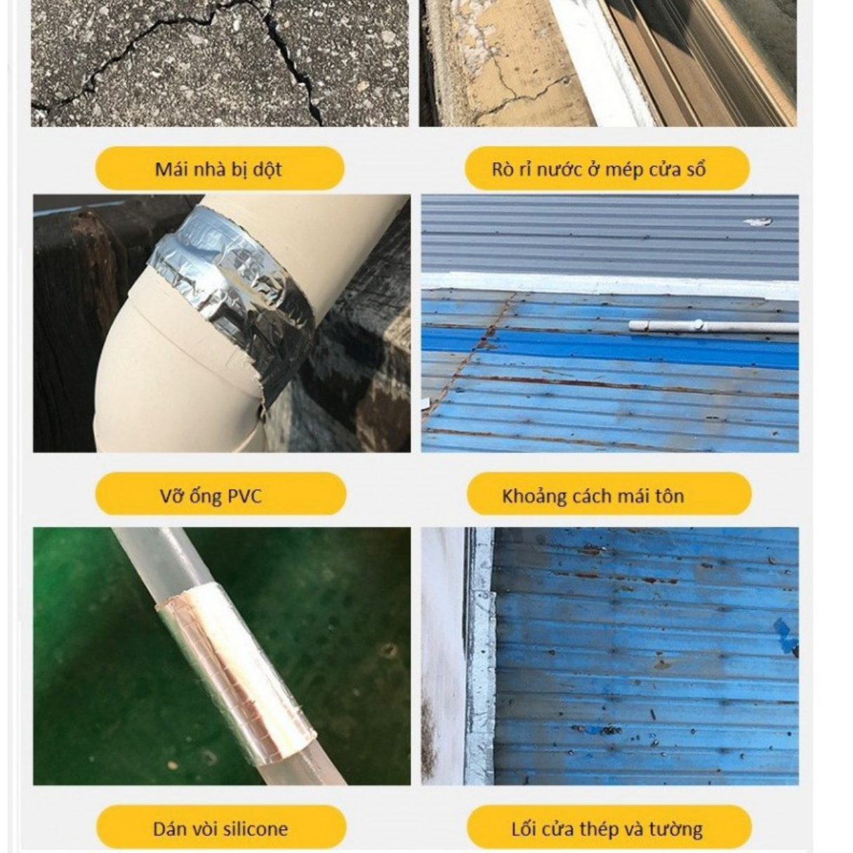 Băng keo chống thấm NHẬT BẢN Siêu Dính - Băng Dính Chống Thấm Nước Chống Dột Mái Tôn, Dán Tường