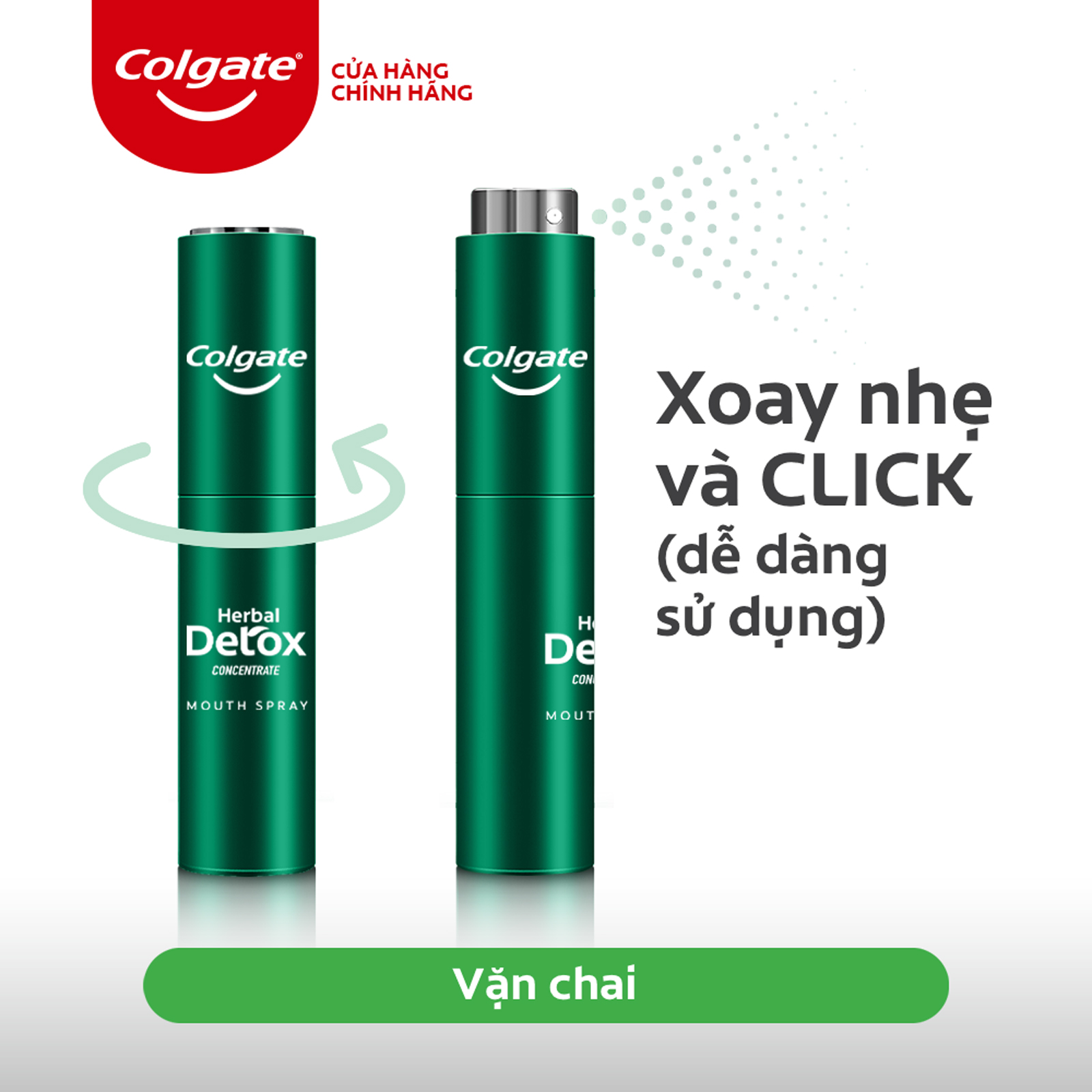 Chai xịt thơm miệng Colgate Herbal Detox từ tinh chất thảo mộc 9ml