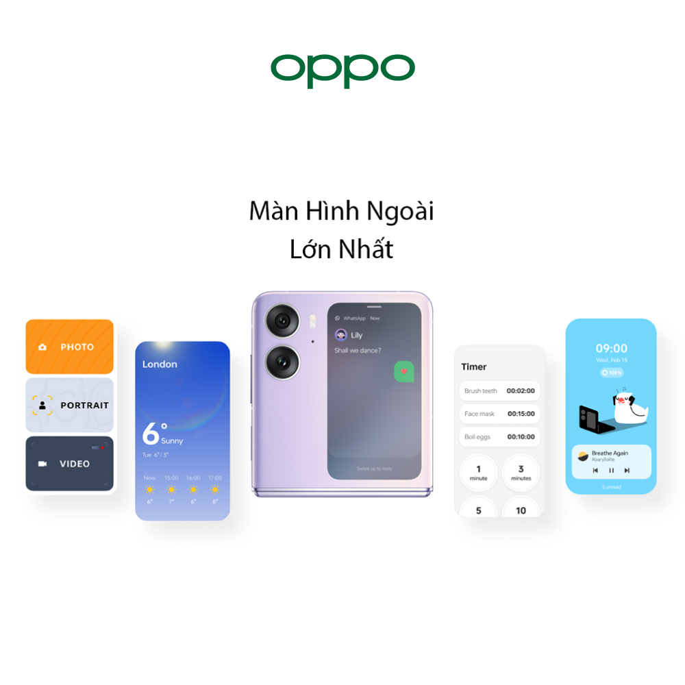 Điện thoại OPPO Find N2 Flip (8GB/256GB) - Hàng Chính Hãng