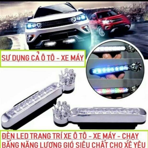 2 chiếc Đèn led năng lượng gió trang trí xe ô tô xe máy