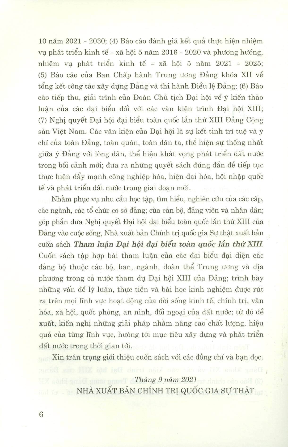 Tham Luận Đại Hội Đại Biểu Toàn Quốc Lần Thứ XIII (Bìa Cứng)