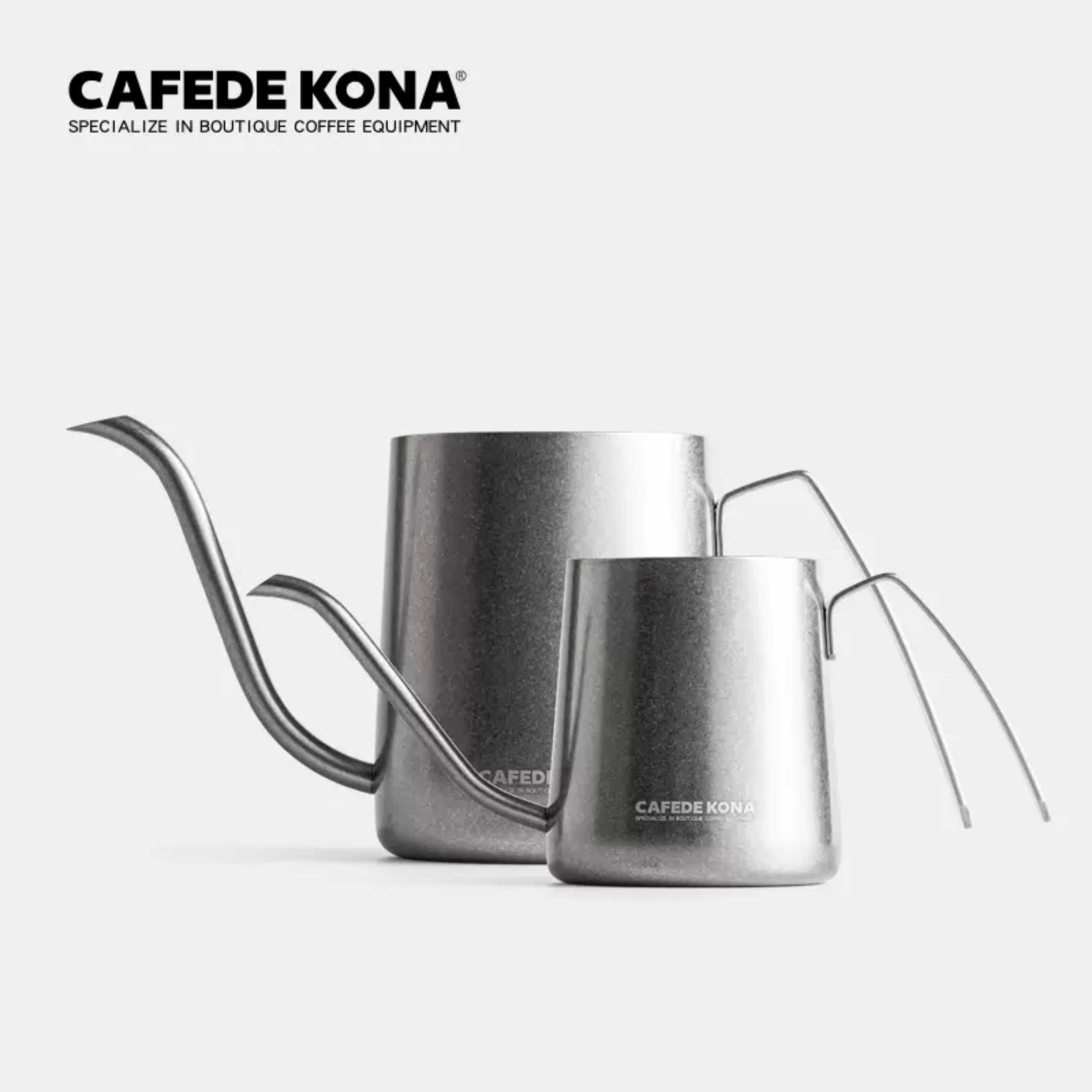 Ấm rót pha cà phê túi lọc phin giấy màu xám cổ điển Cafede Kona