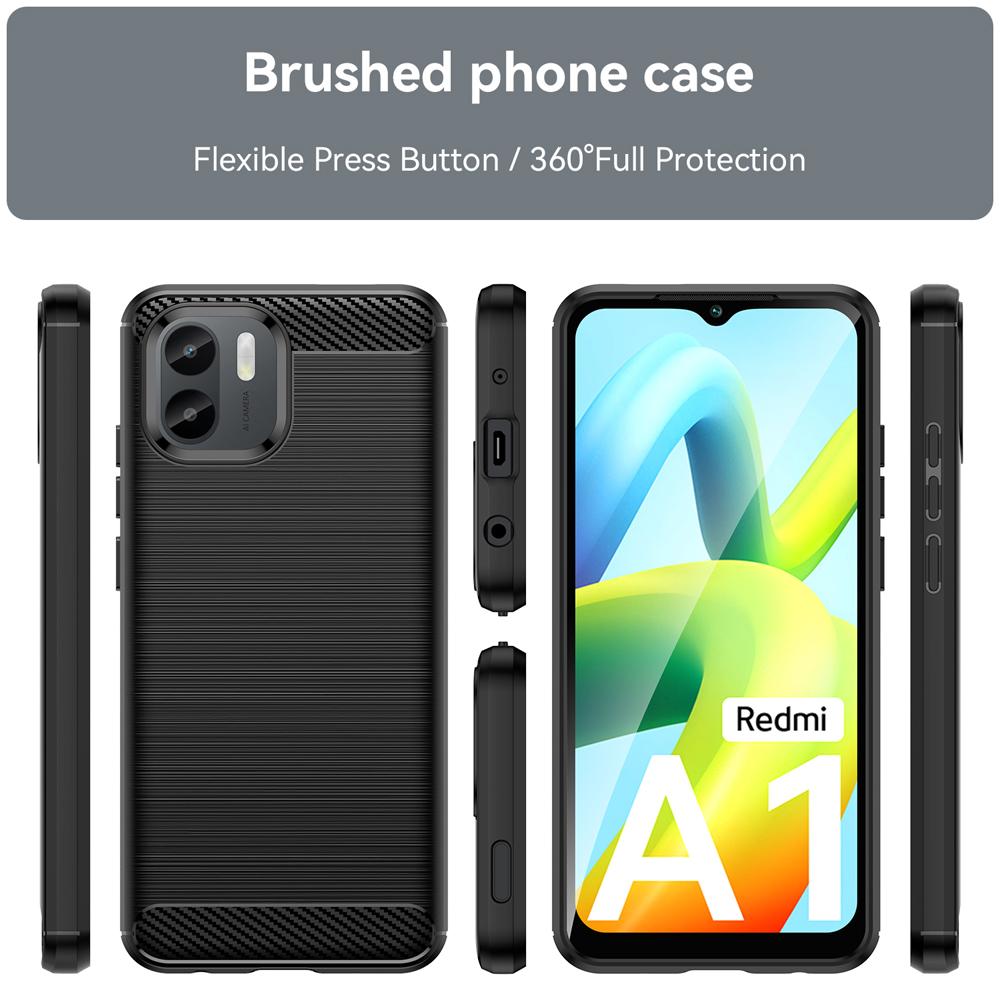 Ốp lưng dành cho Xiaomi Redmi A1 ốp silicone mềm Carbone phay xước chống sốc chống vân tay