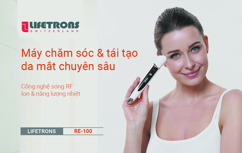 [ĐỘC QUYỀN] Máy trẻ hóa tái tạo da vùng mắt chuyên sâu massage mắt Lifetrons - Tần số vô tuyến RE-100