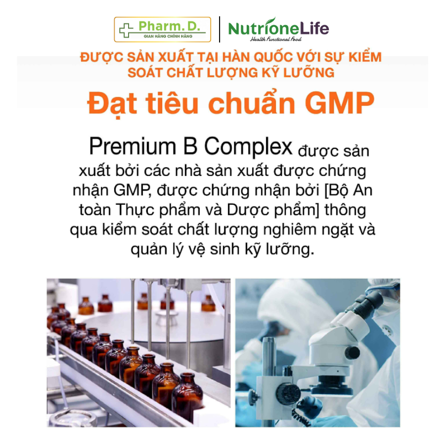 Viên Uống bổ sung Vitamin B Complex Giúp Giảm Căng Thẳng Mệt Mỏi, Suy Nhược NUTRIONELIFE Premium B Complex