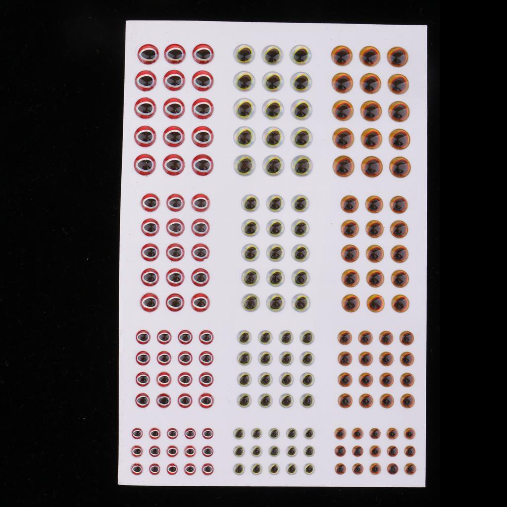 183pcs/pack Fishing Lure Eyes 3D Holographic Eyes Fly Tying Jigs Crafts DIY
