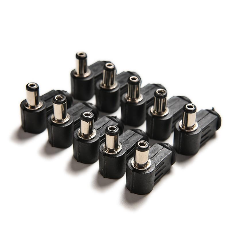 Đen 10 Chiếc 90 Độ Góc 2.1X5.5Mm 2.1Mm DC Cáp Nam Cắm Ổ Cắm Dây Hàn Đầu Kết Nối Adapter