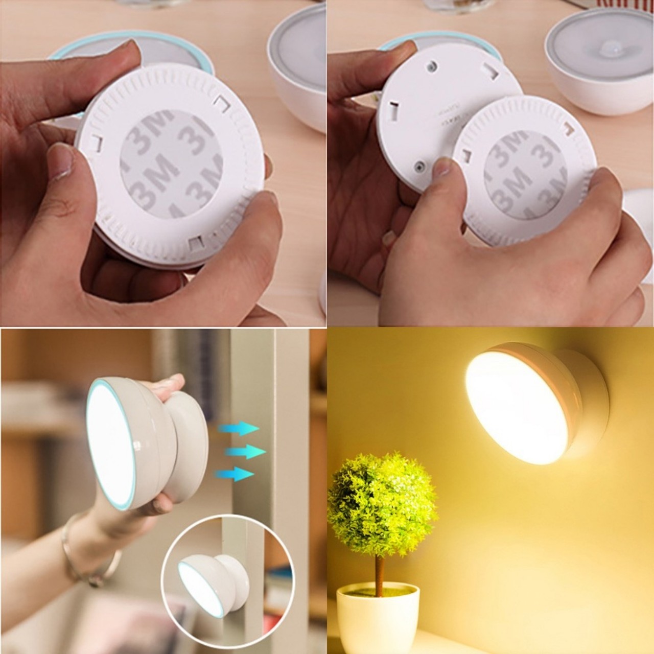 Đèn led cảm biến chuyển động cơ thể người sử dụng pin sạc tích điện xoay 360 độ dễ dàng tiện dụng thương hiệu DORON