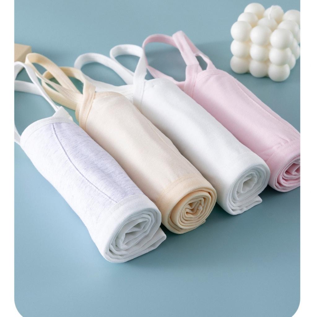 Áo lót lá bé gái bra nữ học sinh thông thoáng 2 lớp mặt trước mặt sau lưới cotton từ 30-60kg