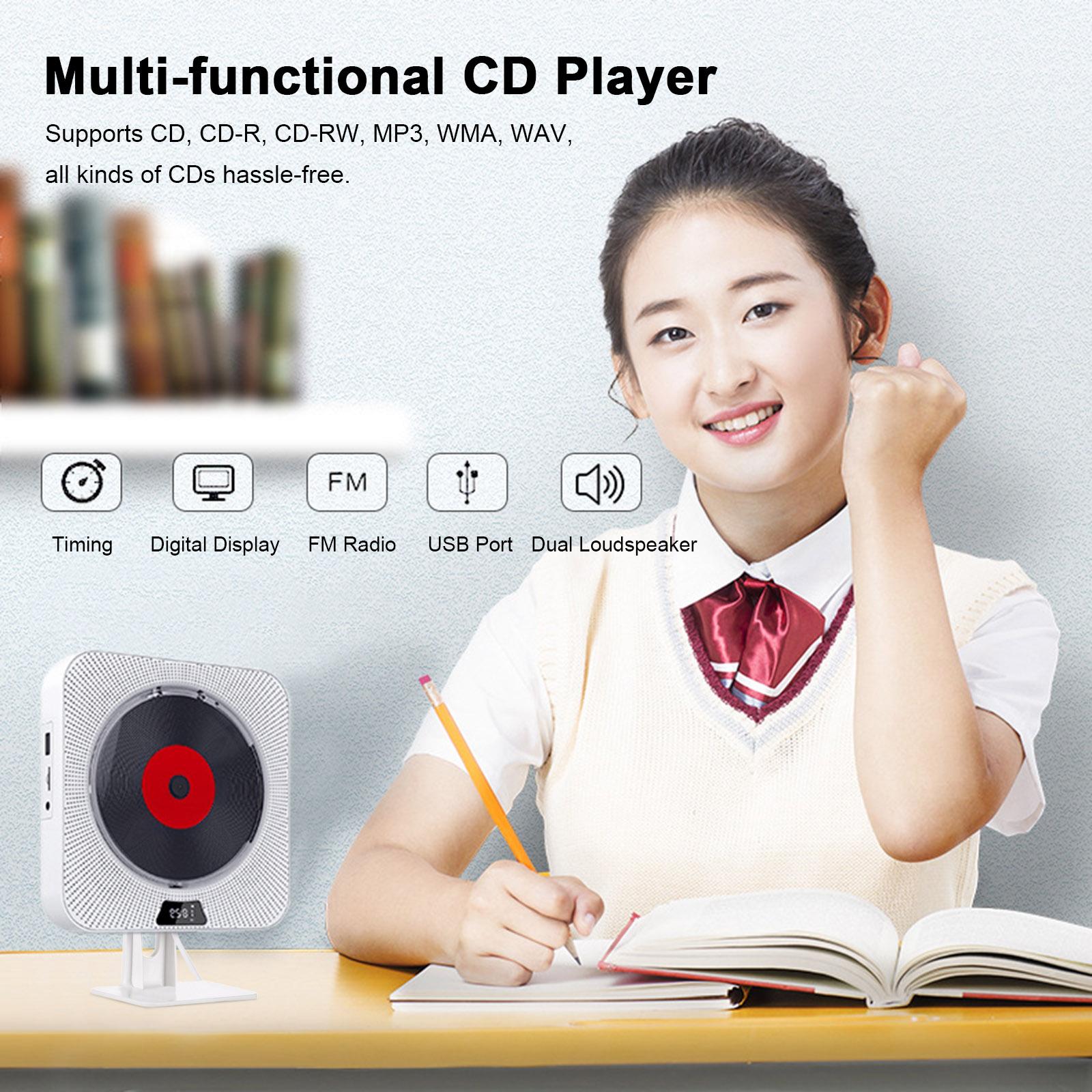 Đầu đĩa CD gắn tường Loa Bluetooth với Điều khiển từ xa Đài FM Thẻ TF 3,5 mm