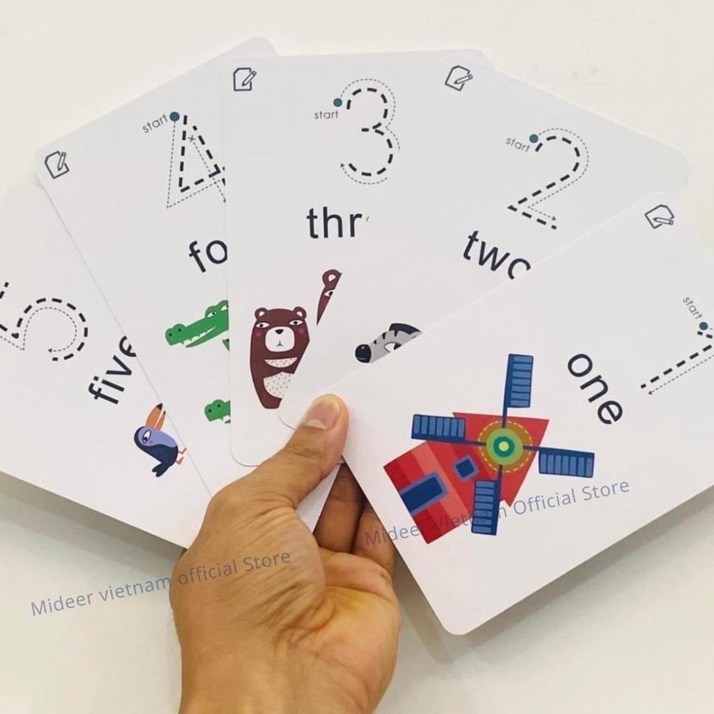 Bộ Thẻ Học Chữ Cái - Số Viết Và Xóa Mideer Write &amp; Wipe Cards - 123 &amp; ABC - 52 Thẻ Flashcards, Đồ Chơi Giáo Dục Cho Bé