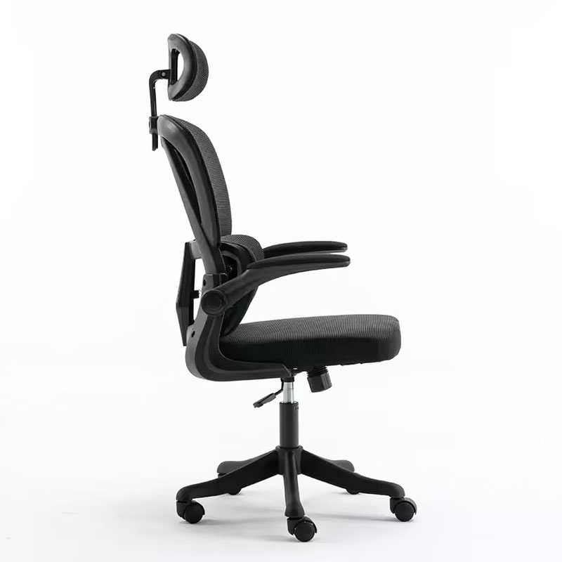 Ghế công thái học có tựa đầu màu đen CM4564-M Nội thất Capta Lưng lưới nệm vải lưới chân nhựa xoay nâng hạ gật gù tay điều chỉnh hcm