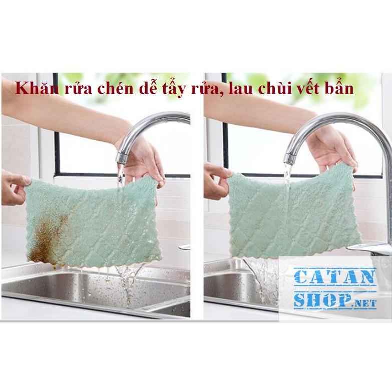 Combo 10 Chiếc Khăn Lau Chén Bát Đa Năng, Khăn lau chùi nhà bếp sạch mượt dễ giặt sạch, thấm hút cực tốt