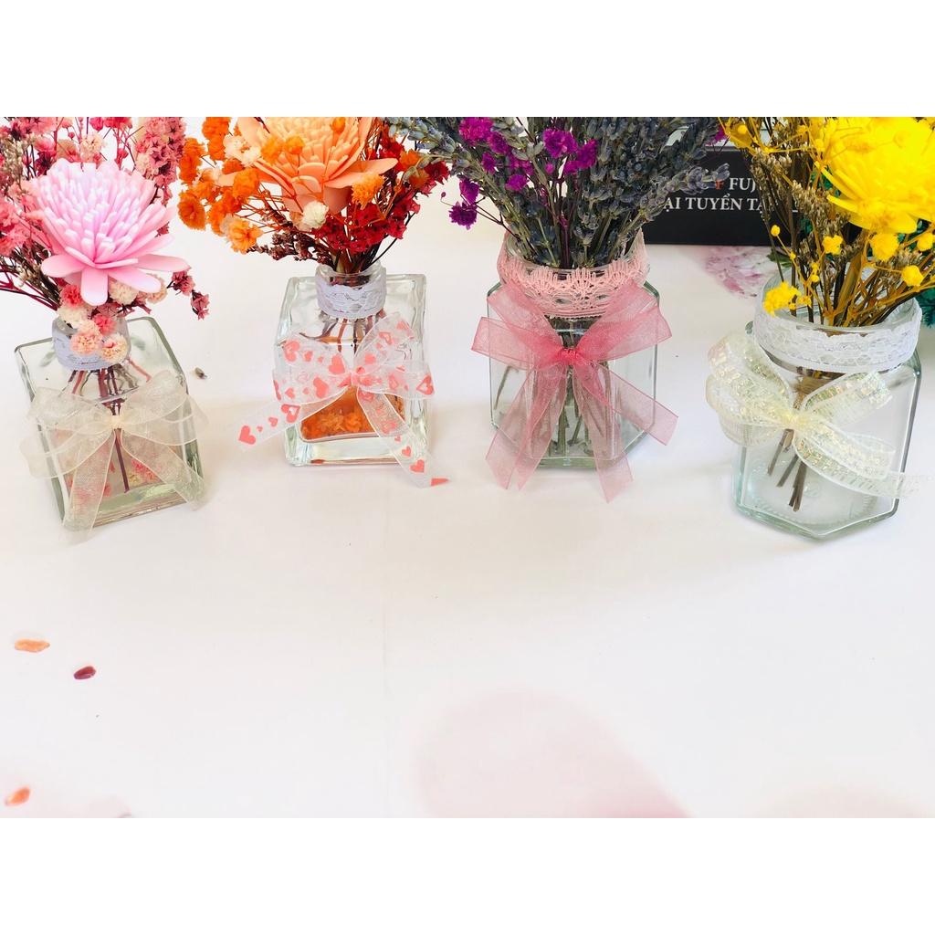 Lọ hoa thủy tinh khô - Hoa trang trí nhà cửa, phòng làm việc - Decor chụp ảnh.
