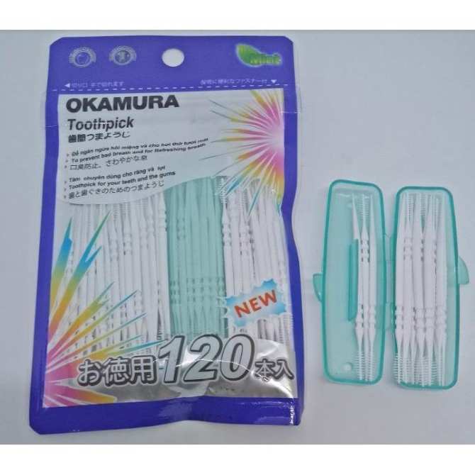 Combo 5 Gói tăm nhựa nha khoa cao cấp Okamura gói 120 chiếc