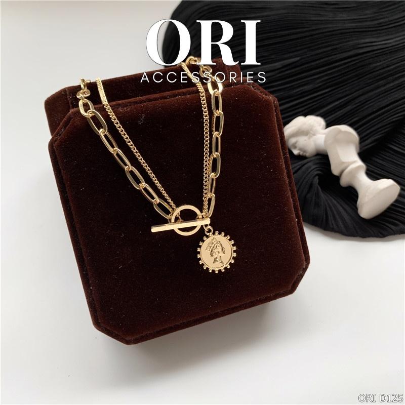 Vòng cổ Choker nữ mặt tròn The King phá cách ORI ACCESSORIES D125